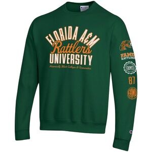 Men's Champion Green Florida A&M Rattlers 2-Hit Powerblend Pullover Sweatshirt